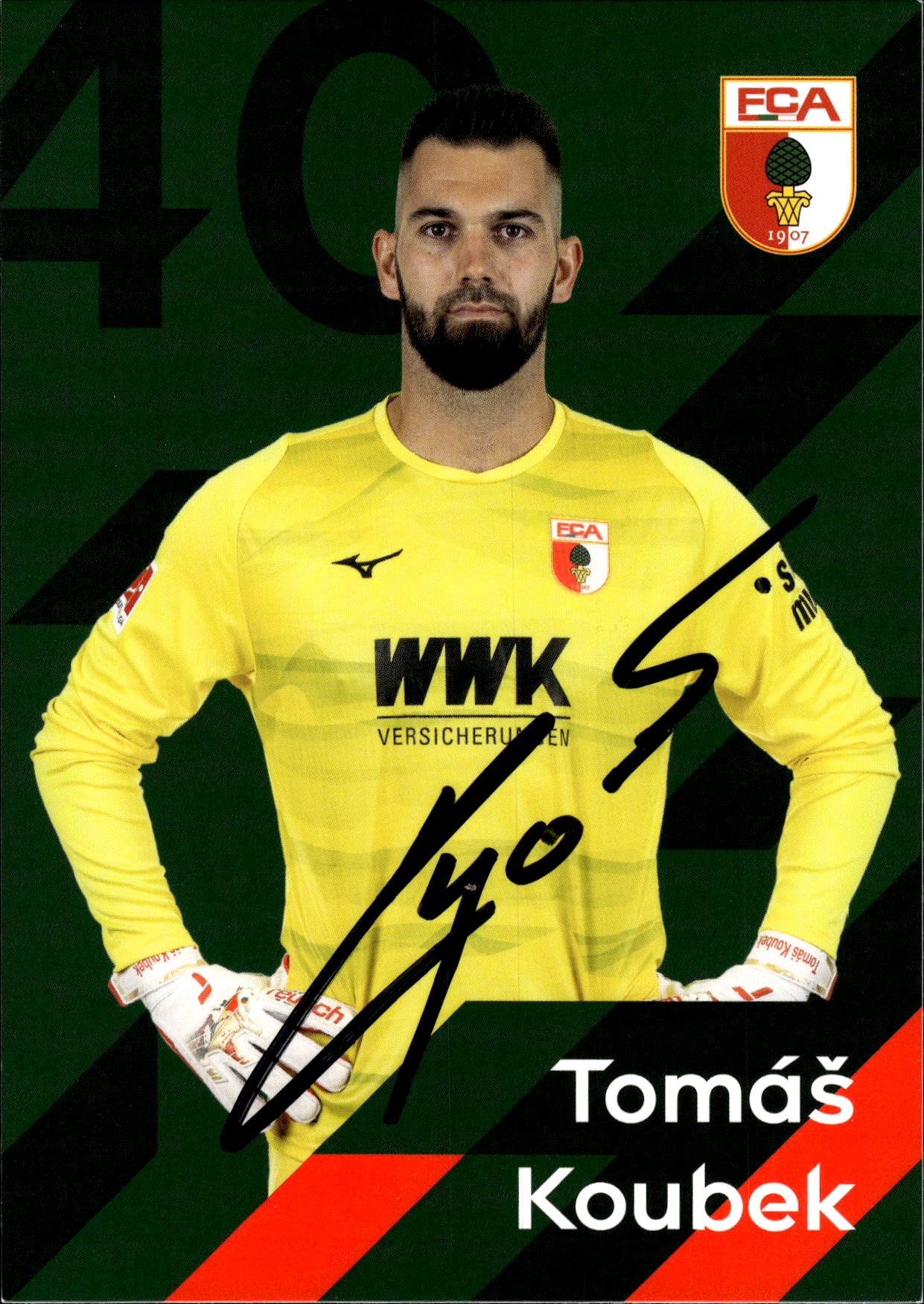 Tomas Koubek FC Augsburg 2023/24 Podpisova karta autogram