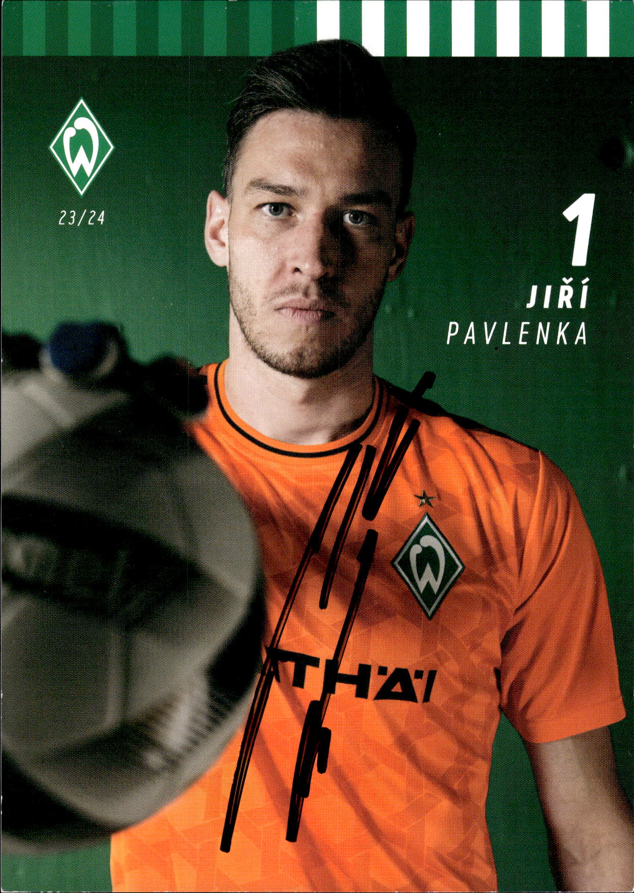 Jiri Pavlenka Werder Bremen 2023/24 Podpisova karta autogram