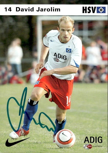 David Jarolim Hamburger SV 2004/05 Podpisova karta autogram
