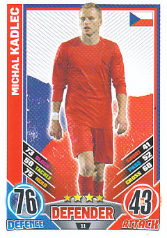 Michal Kadlec Czech Republic England EURO 2012 Match Attax  #11