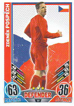 Zdenek Pospech Czech Republic England EURO 2012 Match Attax  #13