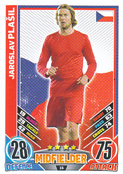 Jaroslav Plasil Czech Republic England EURO 2012 Match Attax  #15