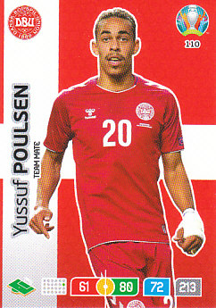 Yussuf Poulsen Denmark Panini UEFA EURO 2020#110