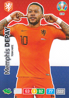 Memphis Depay Netherlands Panini UEFA EURO 2020#239