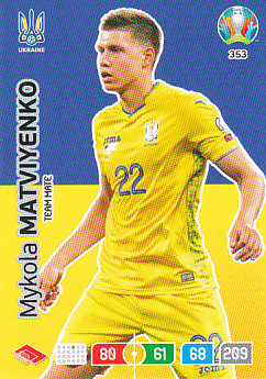 Mykola Matviyenko Ukraine Panini UEFA EURO 2020#353