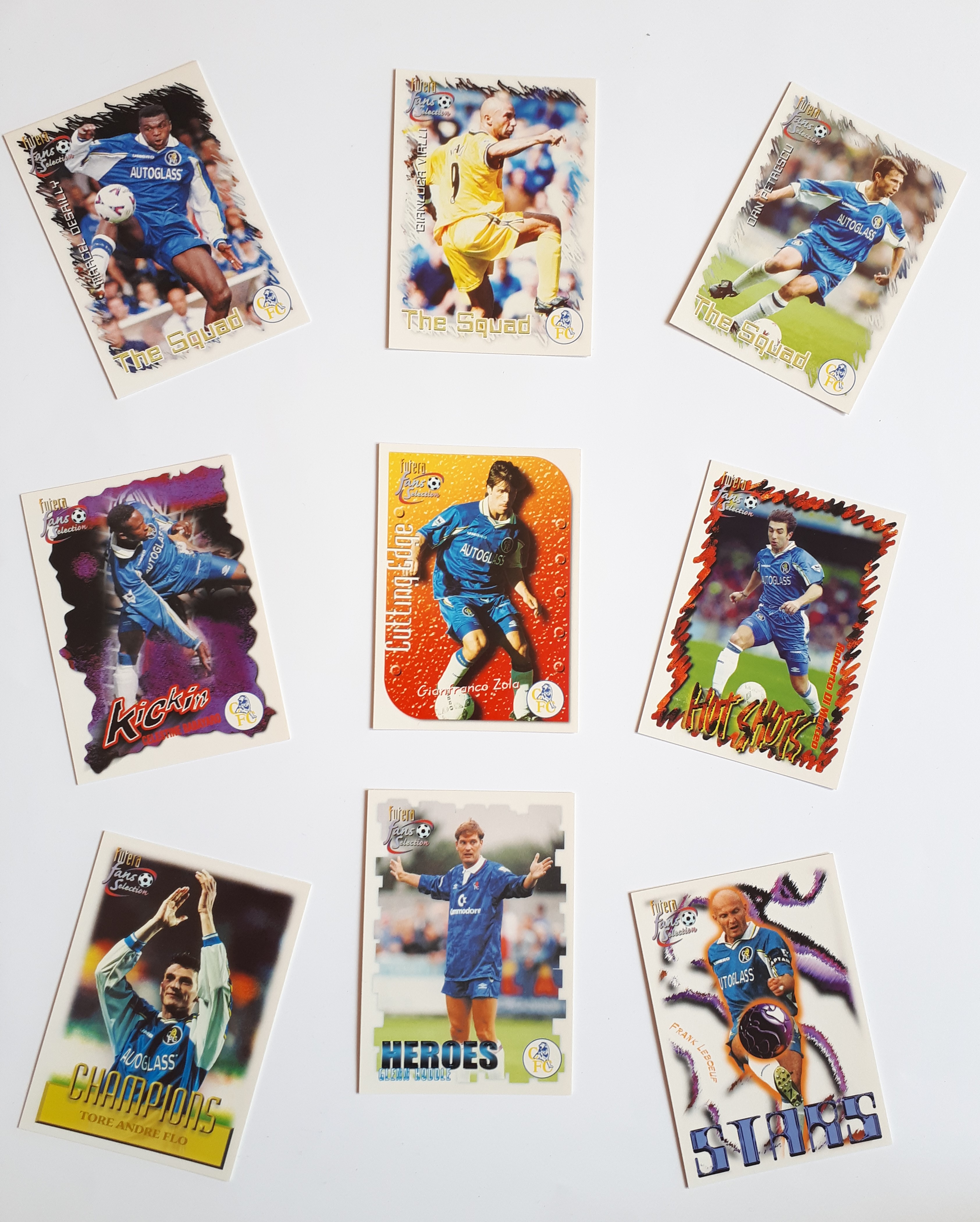 1999 Futera Chelsea Kompletní set 99 karet