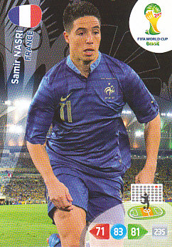 Samir Nasri France Panini 2014 World Cup #165