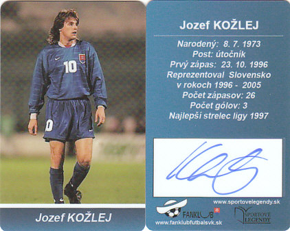 Jozef Kozlej Slovensko Fanklub slovenskej reprezentacie originalni autogram #25