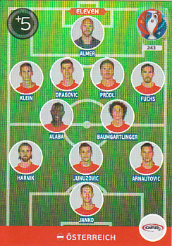 Eleven Osterreich Panini UEFA EURO 2016 #243