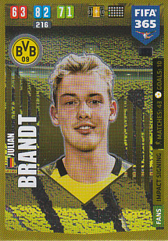 Julian Brandt Borussia Dortmund 2020 FIFA 365 Impact Signing #193