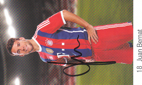 Juan Bernat FC Bayern Mnichov 2014/15 Podpisova karta Autogram