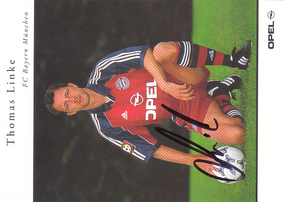 Thomas Linke FC Bayern Mnichov 2000/01 Podpisova karta Autogram
