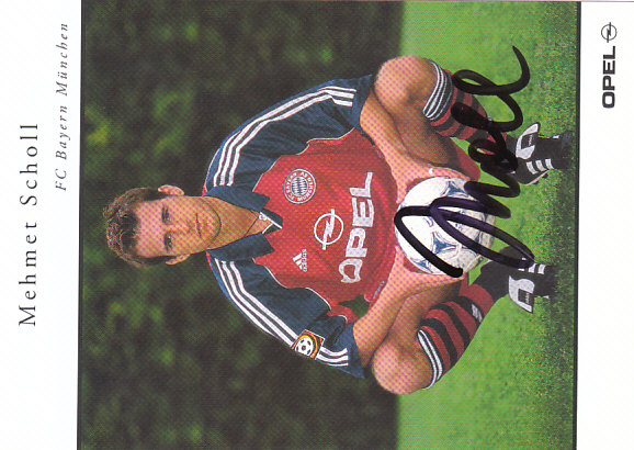 Mehmet Scholl FC Bayern Mnichov 2000/01 Podpisova karta Autogram
