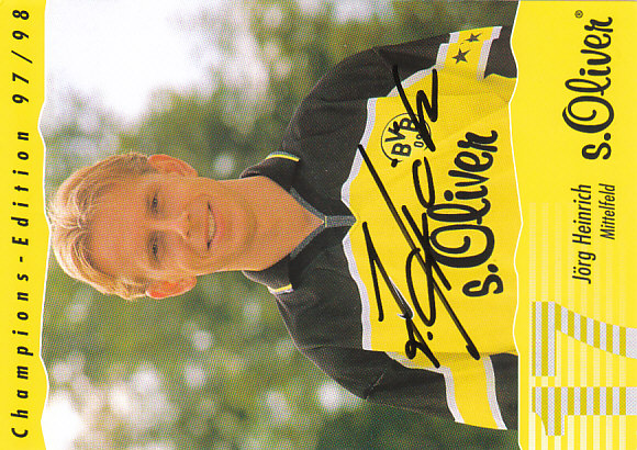 Jorg Heinrich Borussia Dortmund 1997/98 Podpisova karta Autogram