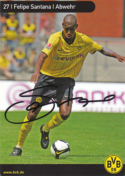 Felipe Santana Borussia Dortmund 2011/12 Podpisova karta Autogram