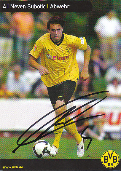 Neven Subotic Borussia Dortmund 2011/12 Podpisova karta Autogram