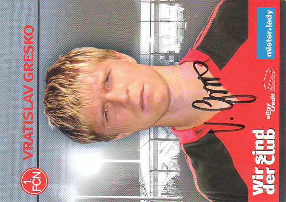 Vratislav Gresko 1. FC Nurnberg 2006/07 Podpisova karta autogram