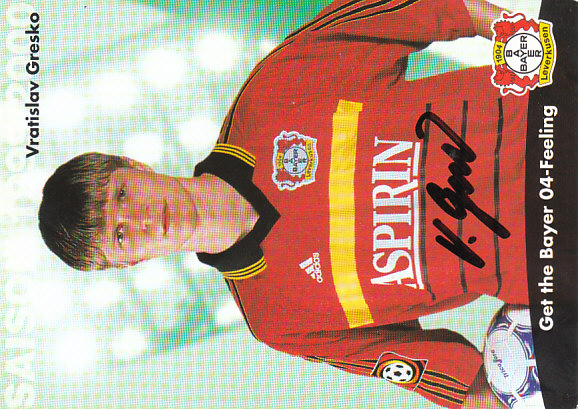 Vratislav Gresko Bayer 04 Leverkusen 1999/00 Podpisova karta autogram