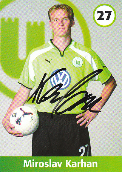 Miroslav Karhan VfL Wolfsburg 2001/02 Podpisova karta autogram