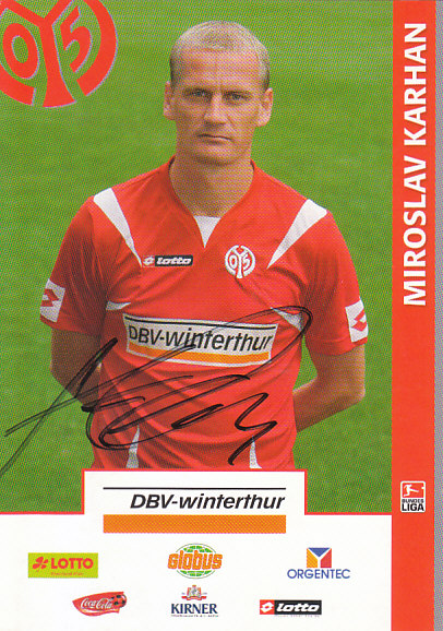 Miroslav Karhan 1. FSV Mainz 05 2007/08 Podpisova karta autogram