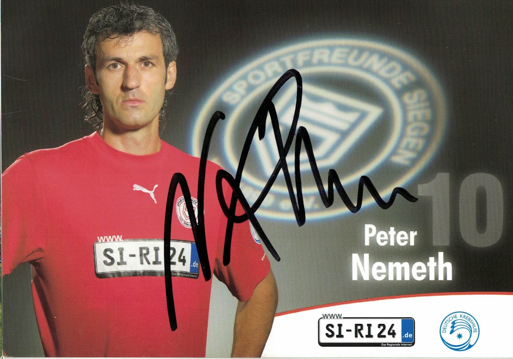 Peter Nemeth Sportfreunde Siegen 2007/08 Podpisova karta autogram