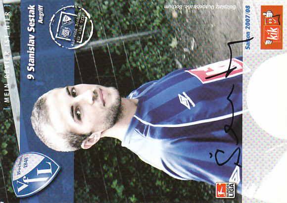 Stanislav Sestak VfL Bochum 2007/08 Podpisova karta autogram