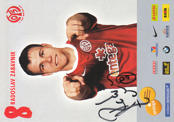 Radoslav Zabavnik 1. FSV Mainz 05 2010/11 Podpisova karta autogram