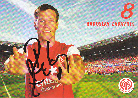 Radoslav Zabavnik 1. FSV Mainz 05 2011/12 Podpisova karta autogram