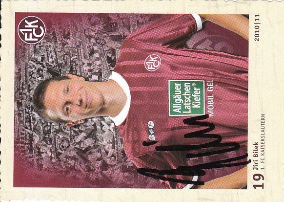 Jiri Bilek 1. FC Kaiserslautern 2010/11 Podpisova karta autogram