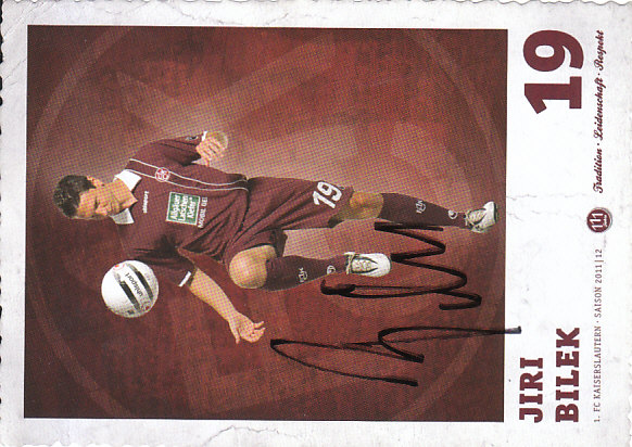 Jiri Bilek 1. FC Kaiserslautern 2011/12 Podpisova karta autogram