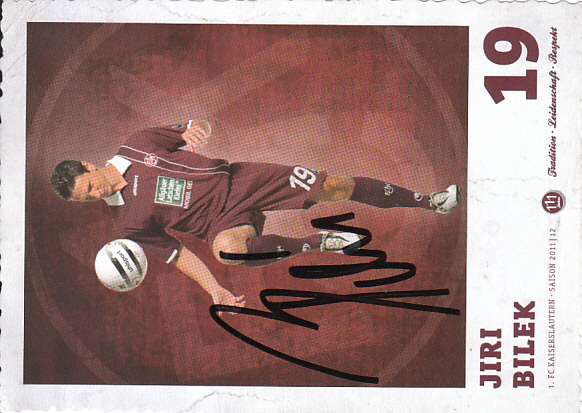 Jiri Bilek 1. FC Kaiserslautern 2011/12 Podpisova karta autogram