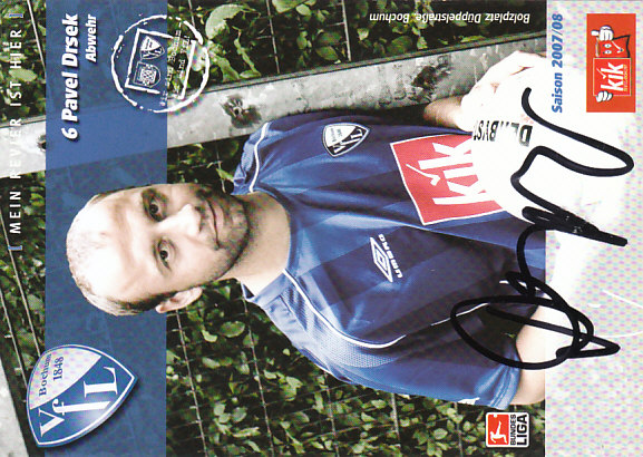 Pavel Drsek VfL Bochum 2007/08 Podpisova karta autogram