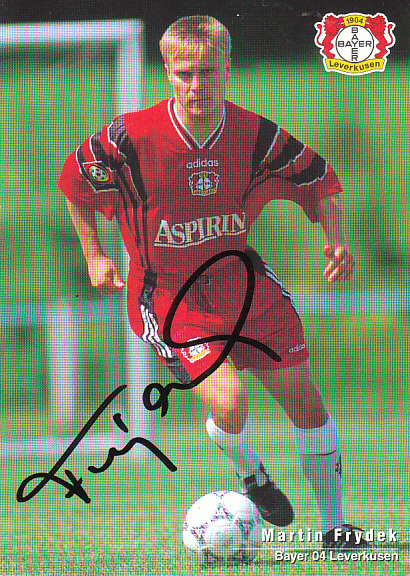 Martin Frydek Bayer 04 Leverkusen 1997/98 Podpisova karta autogram