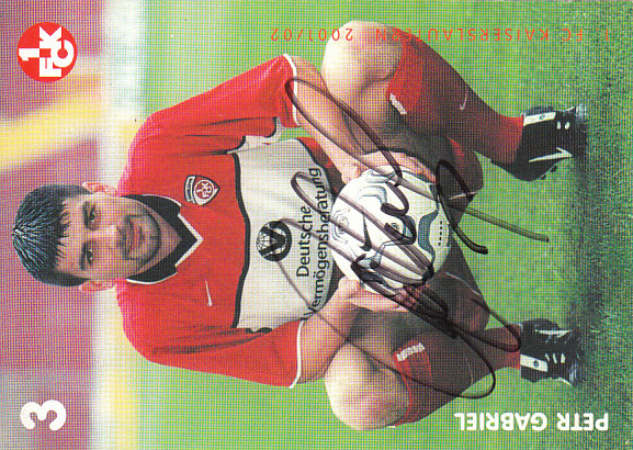 Petr Gabriel 1. FC Kaiserslautern 2001/02 Podpisova karta autogram
