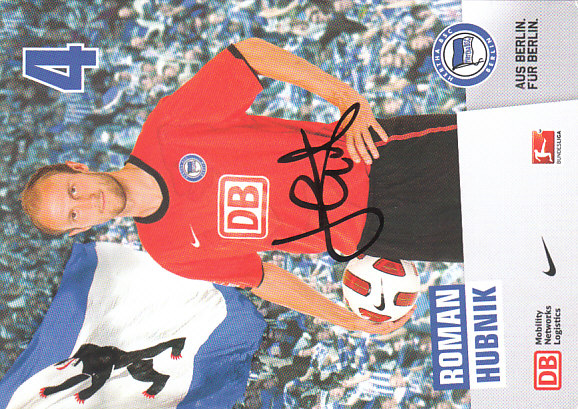 Roman Hubník Hertha Berlin 2010/11 Podpisova karta autogram