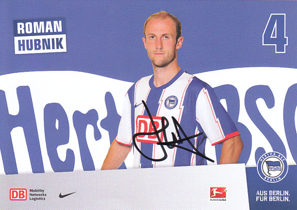 Roman Hubník Hertha Berlin 2011/12 Podpisova karta autogram