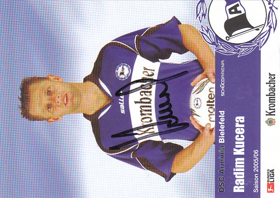 Radim Kucera Arminia Bielefeld 2005/06 Podpisova karta autogram