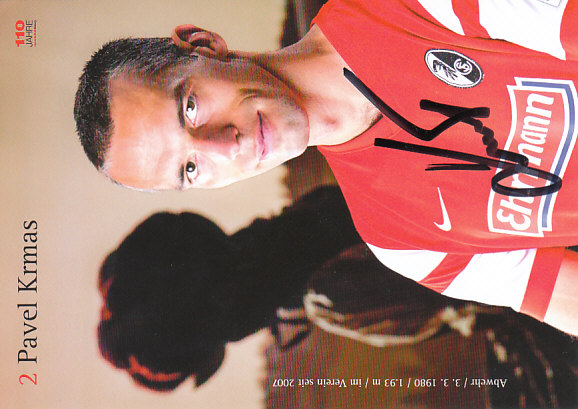 Pavel Krmas SC Freiburg 2014/15 Podpisova karta autogram