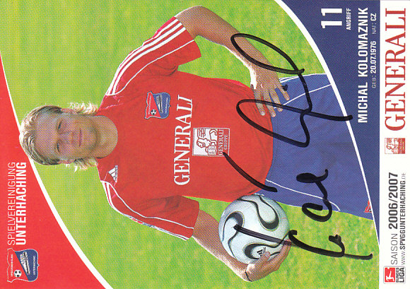 Michal Kolomaznik Sp Vgg Unterhaching 2006/07 Podpisova karta autogram