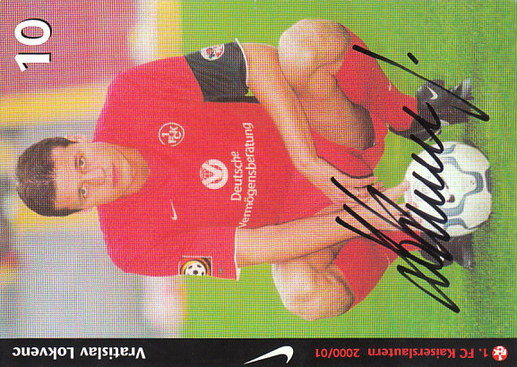 Vratislav Lokvenc 1. FC Kaiserslautern 2000/01 Podpisova karta autogram