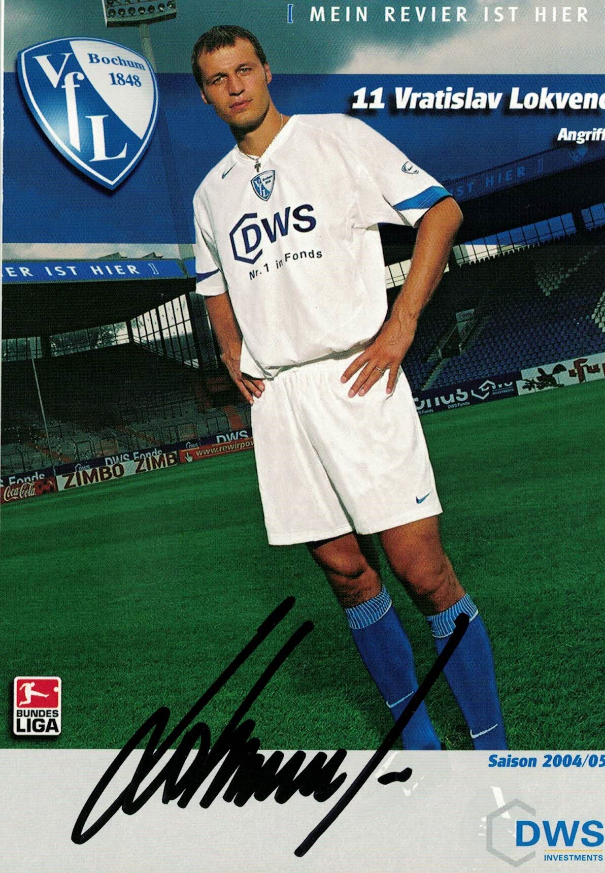 Vratislav Lokvenc VfL Bochum 2004/05 Podpisova karta autogram