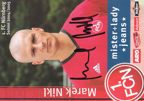 Marek Nikl 1. FC Nurnberg 2004/05 Podpisova karta autogram