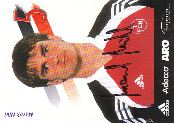 Marek Nikl 1. FC Nurnberg 2001/02 Podpisova karta autogram