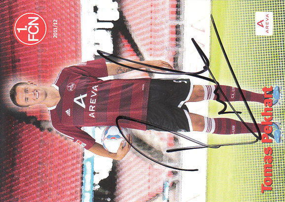 Tomas Pekhart 1. FC Nurnberg 2011/12 Podpisova karta autogram