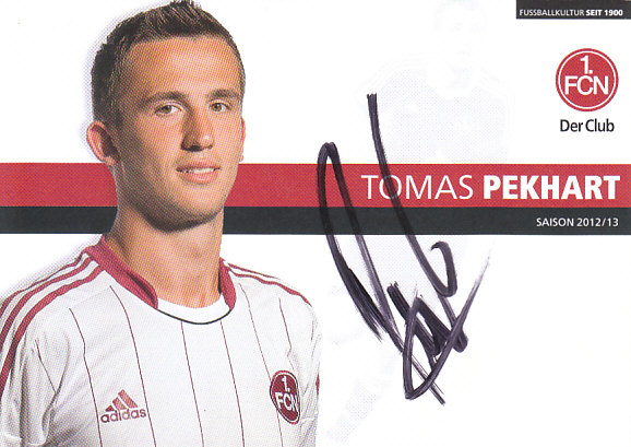 Tomas Pekhart 1. FC Nurnberg 2012/13 DER CLUB Podpisova karta autogram
