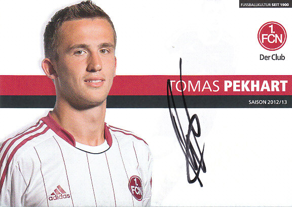 Tomas Pekhart 1. FC Nurnberg 2012/13 SPONSOR Podpisova karta autogram