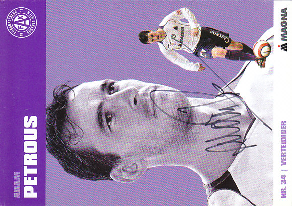 Adam Petrous Austria Memphis Wien 2004/05 Podpisova karta autogram