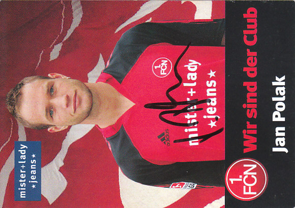 Jan Polak 1. FC Nurnberg 2005/06 Podpisova karta autogram