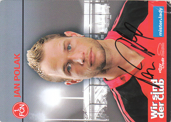 Jan Polak 1. FC Nurnberg 2006/07 Podpisova karta autogram