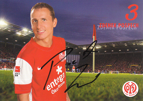 Zdenek Pospech 1. FSV Mainz 05 2011/12 Podpisova karta autogram